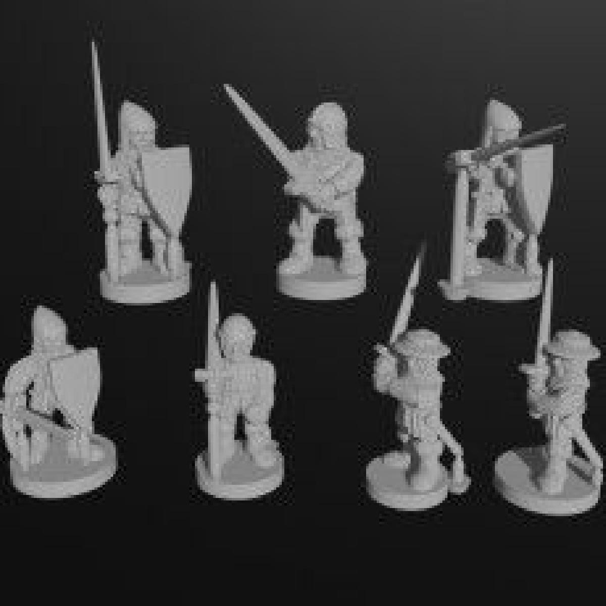 Infantaria medieval armada com espada de 6 15mm (6 poses) HYW 9