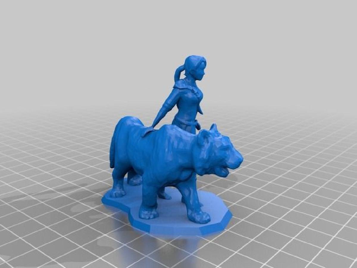 Cavaleiro Feminino com Tigre