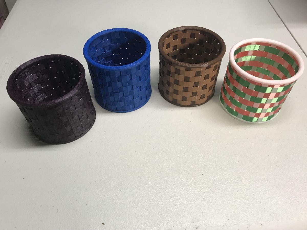 Cesta tecida impressa em 3D