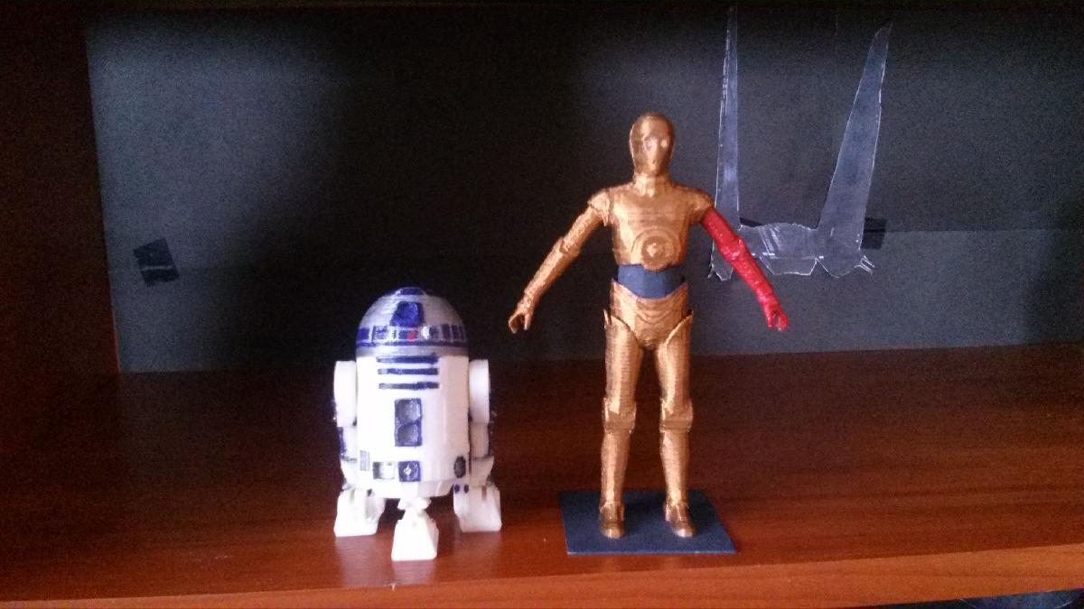 escala de R2D2 em C3PO
