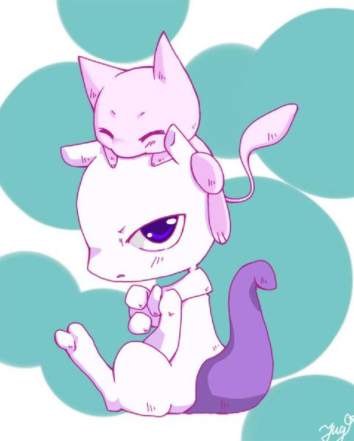 Suporte para telefone do Pokemon: Mew e Mewtwo