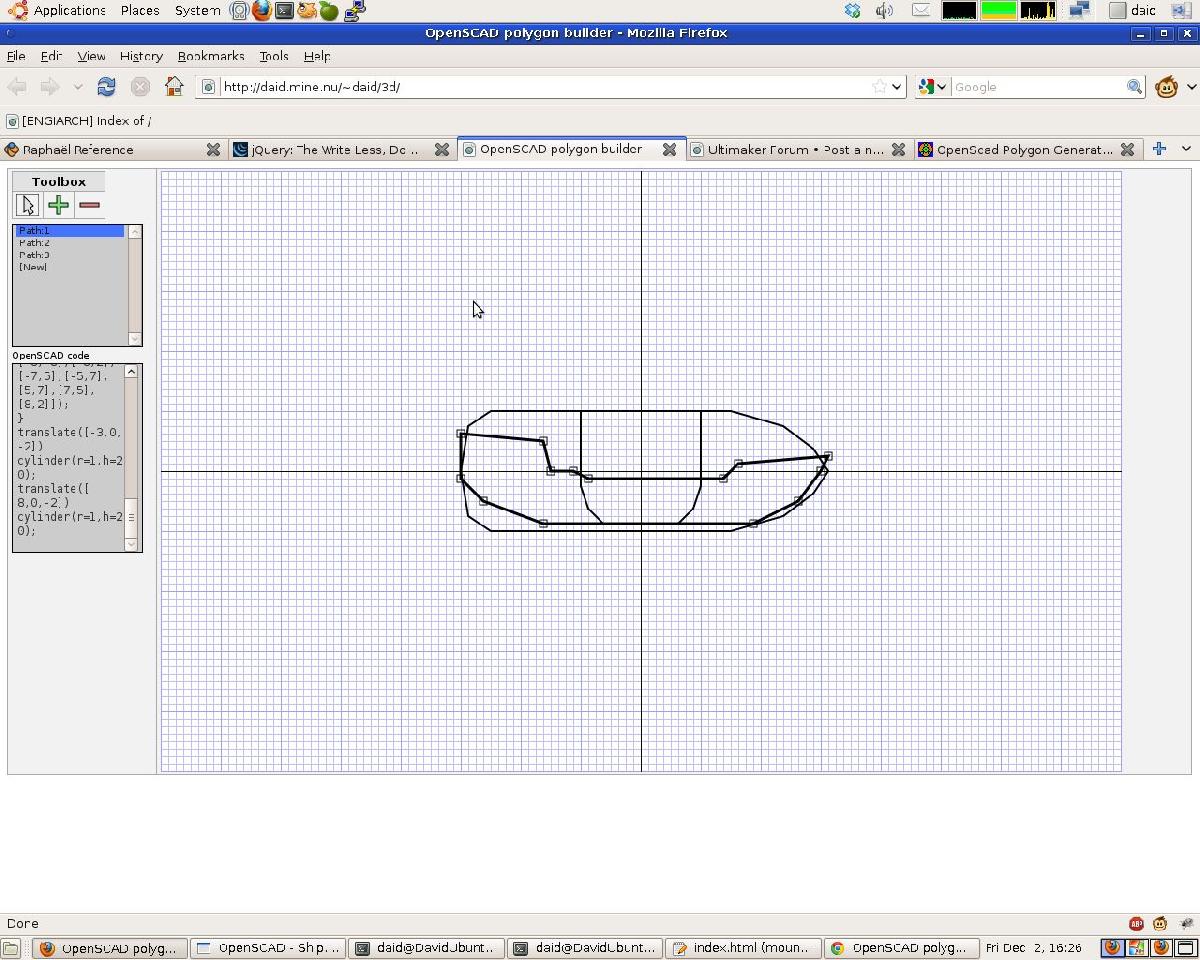 Editor de poligonos OpenSCAD (arquivo HTML unico)