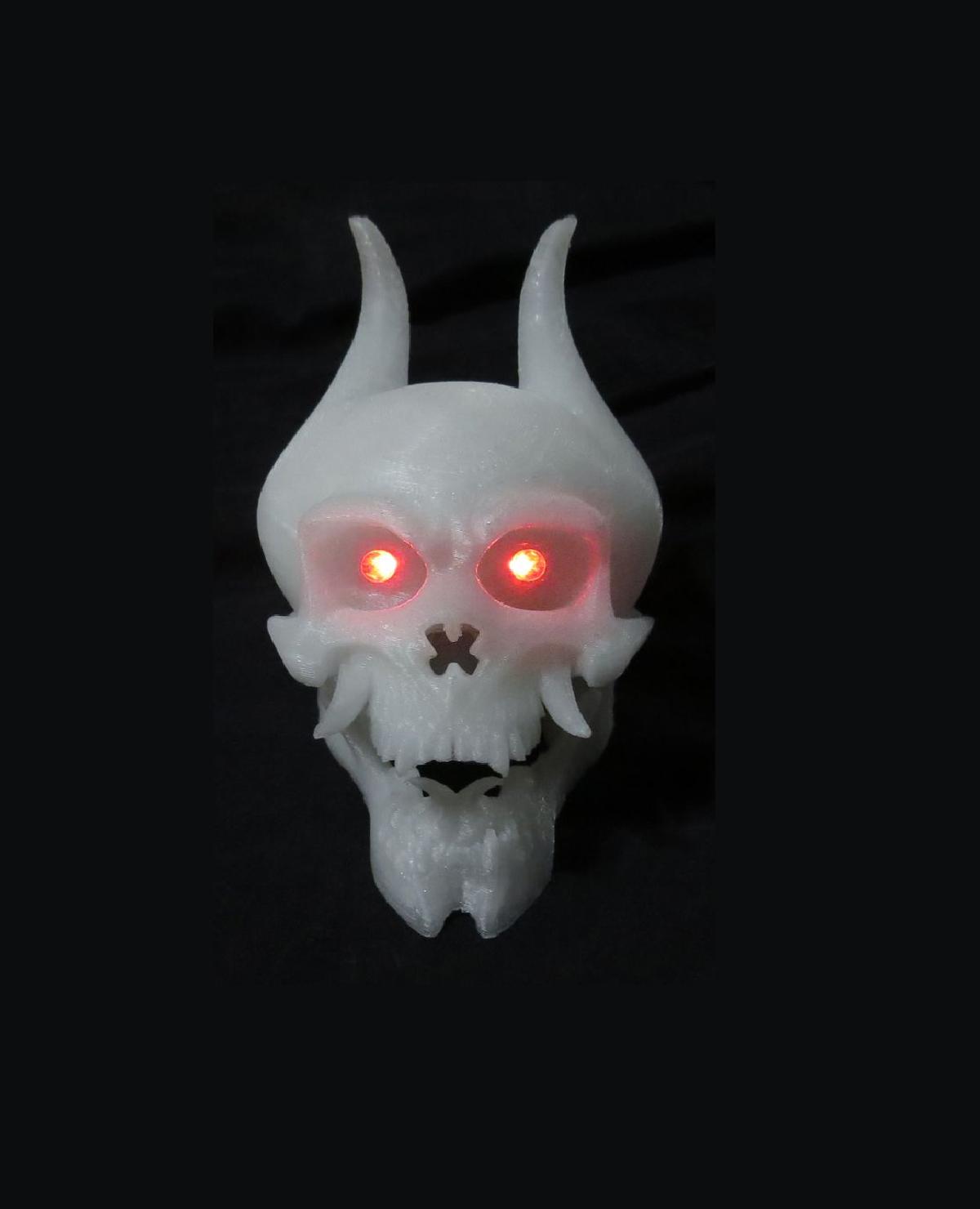 Caveira com olhos de LED