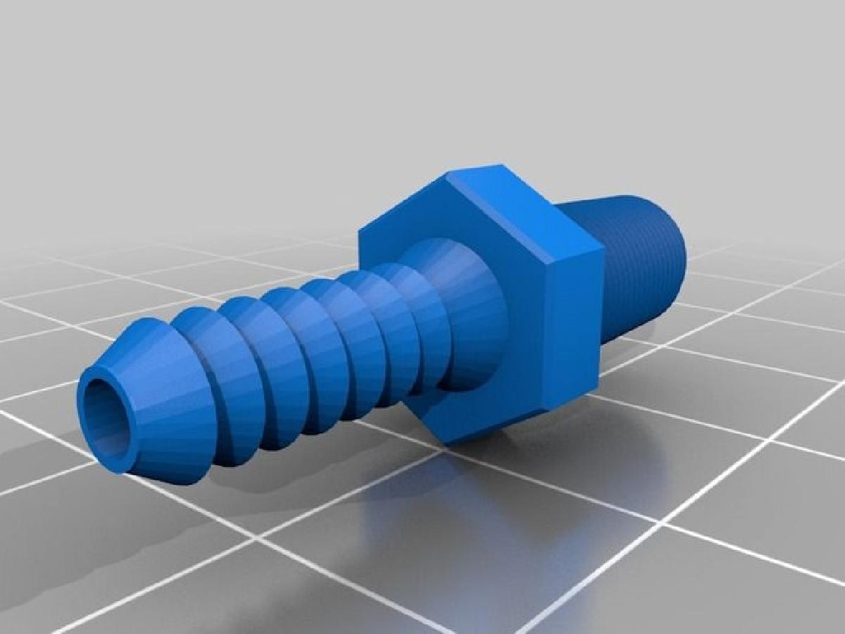 variante de http://www.thingiverse.com/thing:103318 com conexao de 1/8 de polegada para se ajustar a tubo de polietileno.