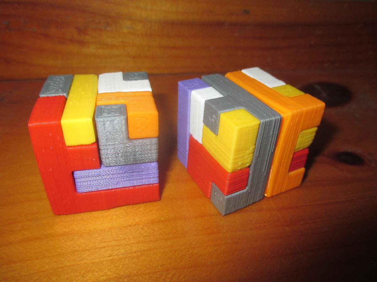 Quebra cabeca cubico interligado de 6 pecas