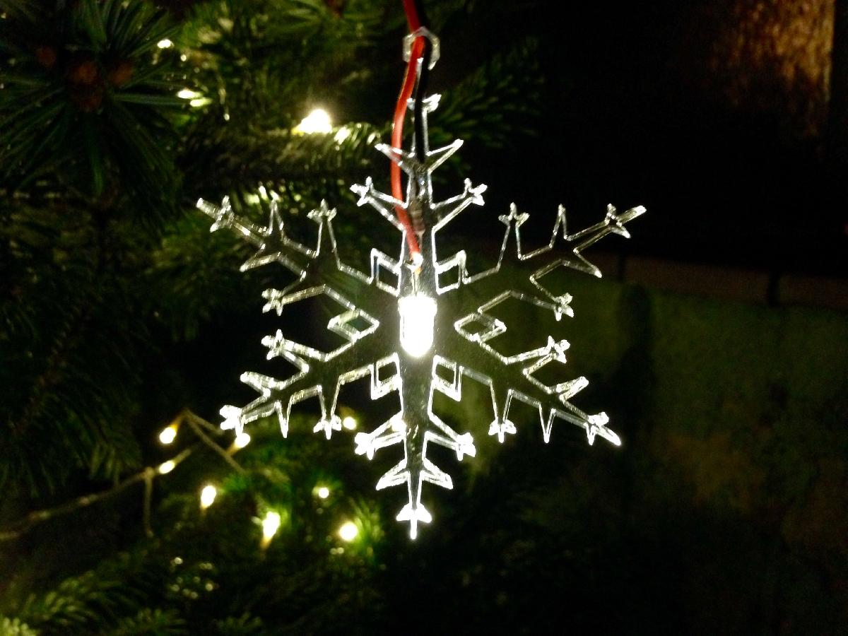 floco de neve iluminado por LED