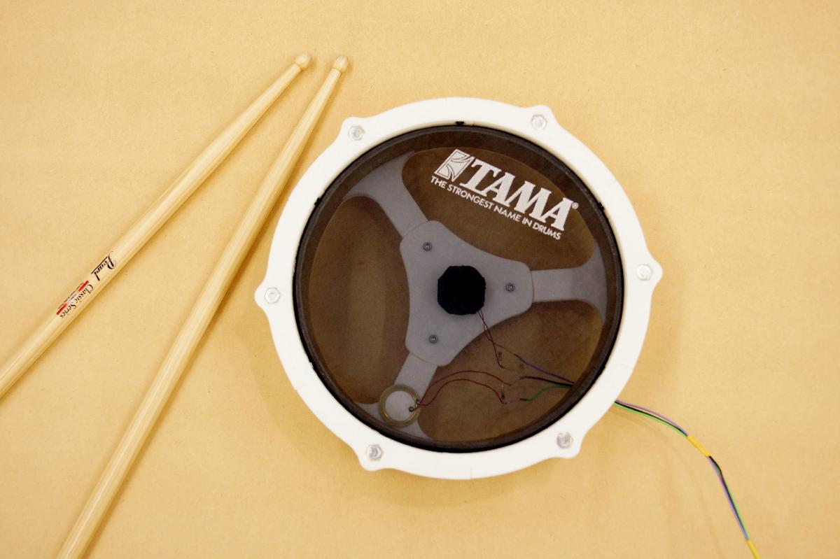 Almofada de tambor eletronico de 8 polegadas com pequena impressora 3D