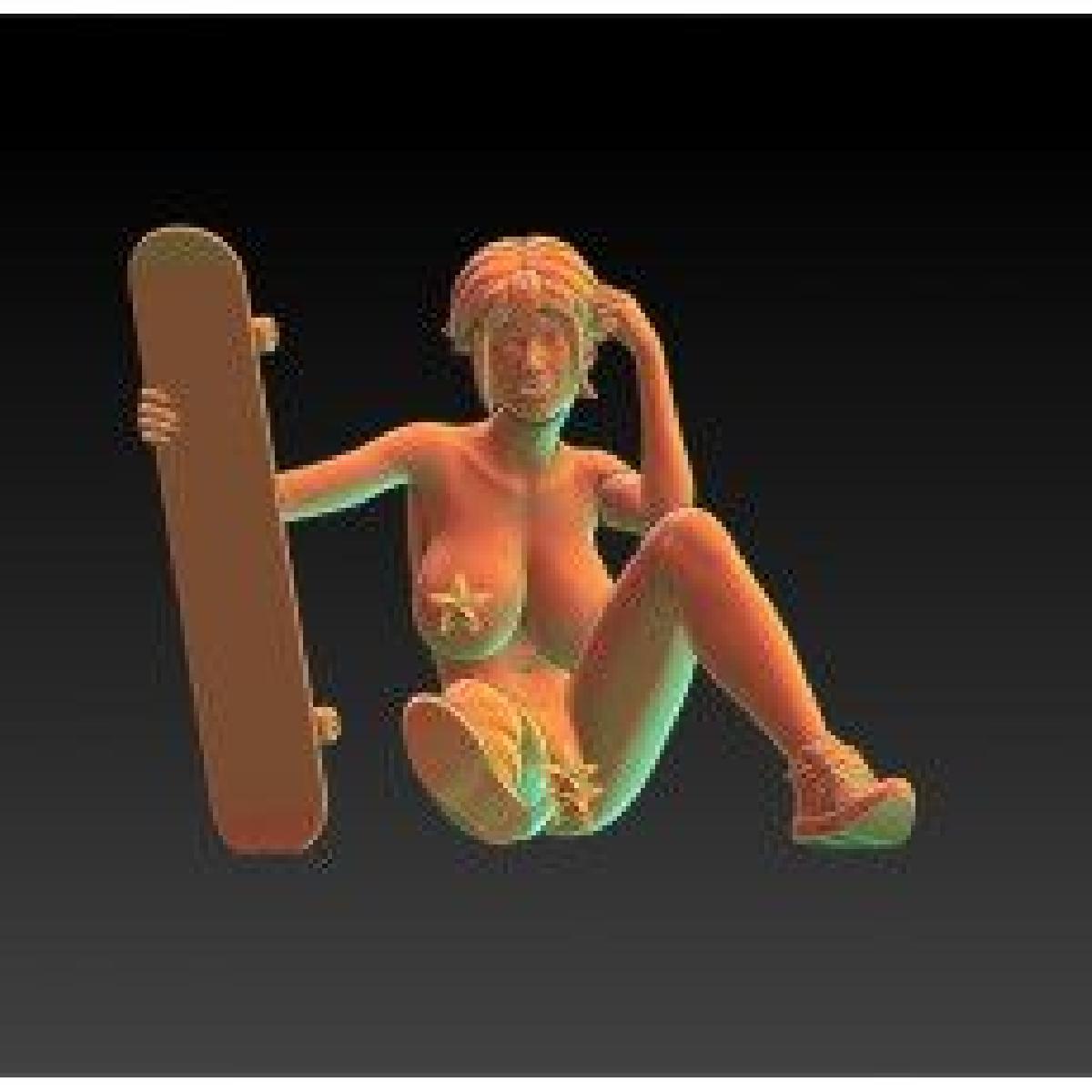 GAROTA SKATE   MINIATURA EROTICA ESCALA 75 MM 3D