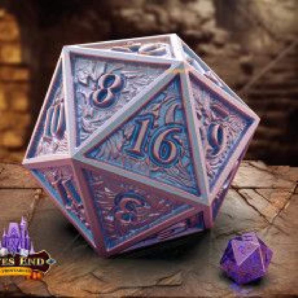 Cofre de Dados D20 Adornado   SUPORTE GRATIS!