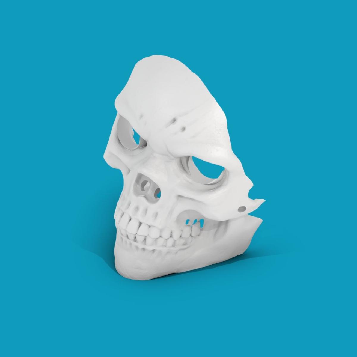 Máscara de crânio sem suporte