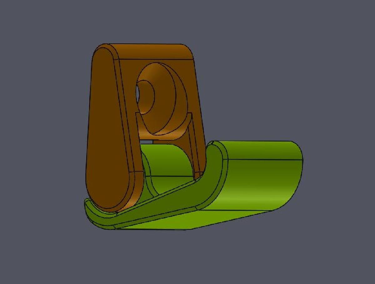 Gancho dobrável impresso no local