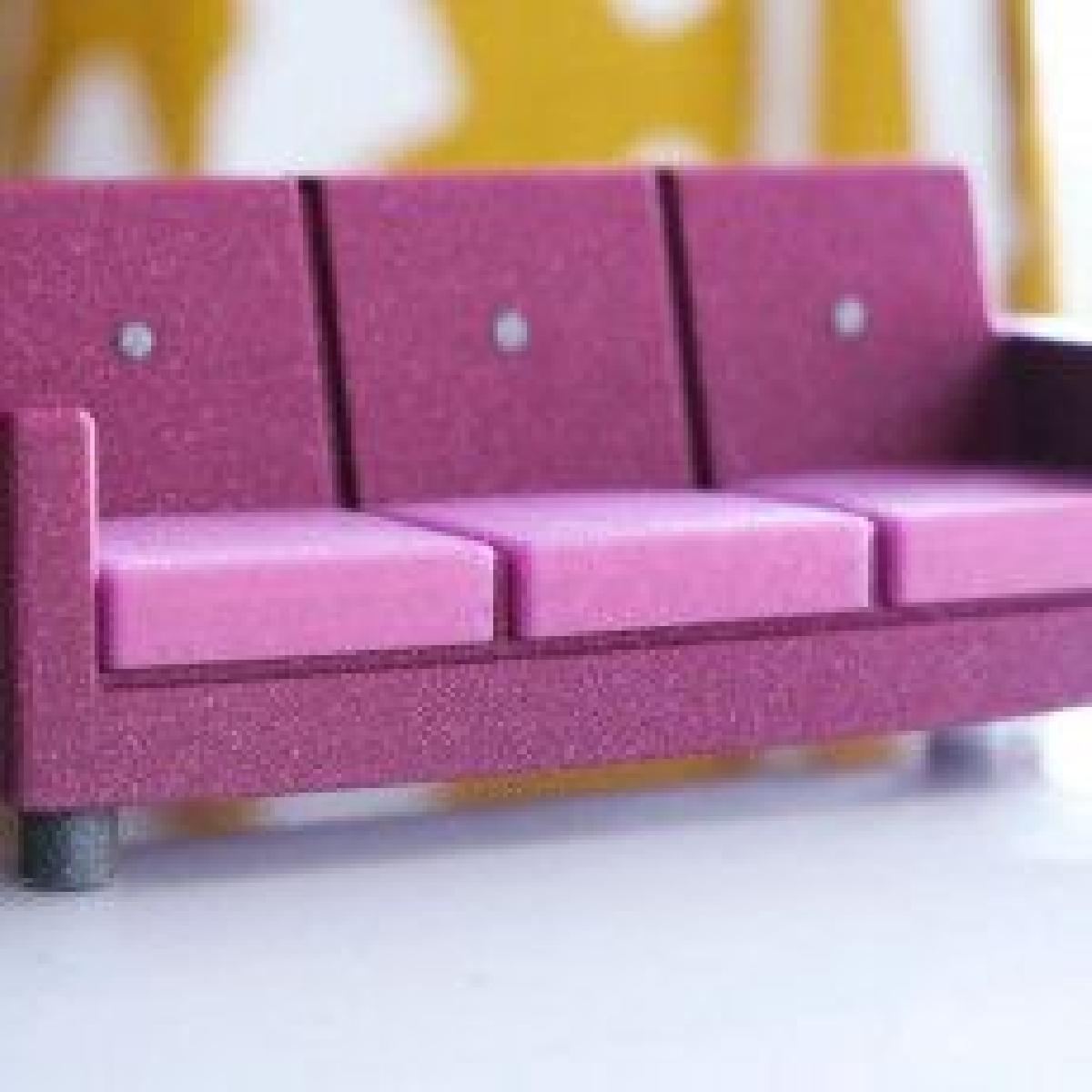 Sofá moderno da casa de bonecas