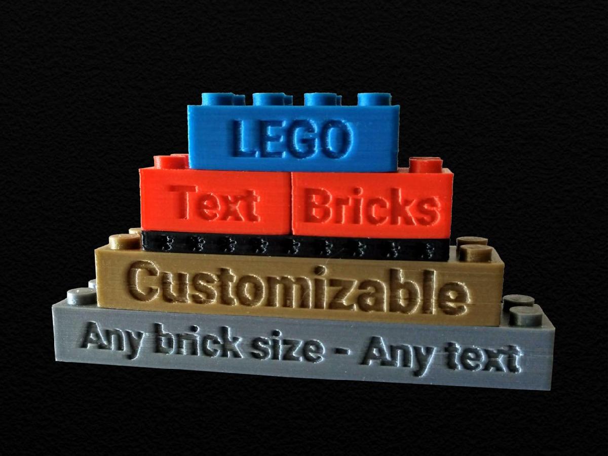 Peças de texto compatíveis com LEGO personalizáveis