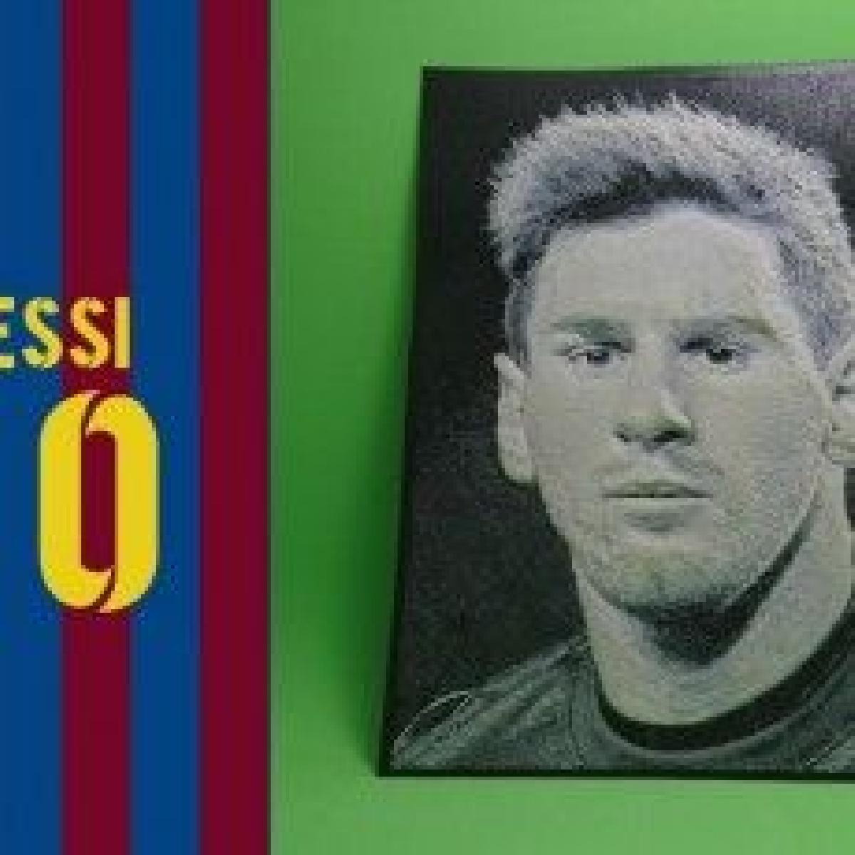 Dibujo 3d messi