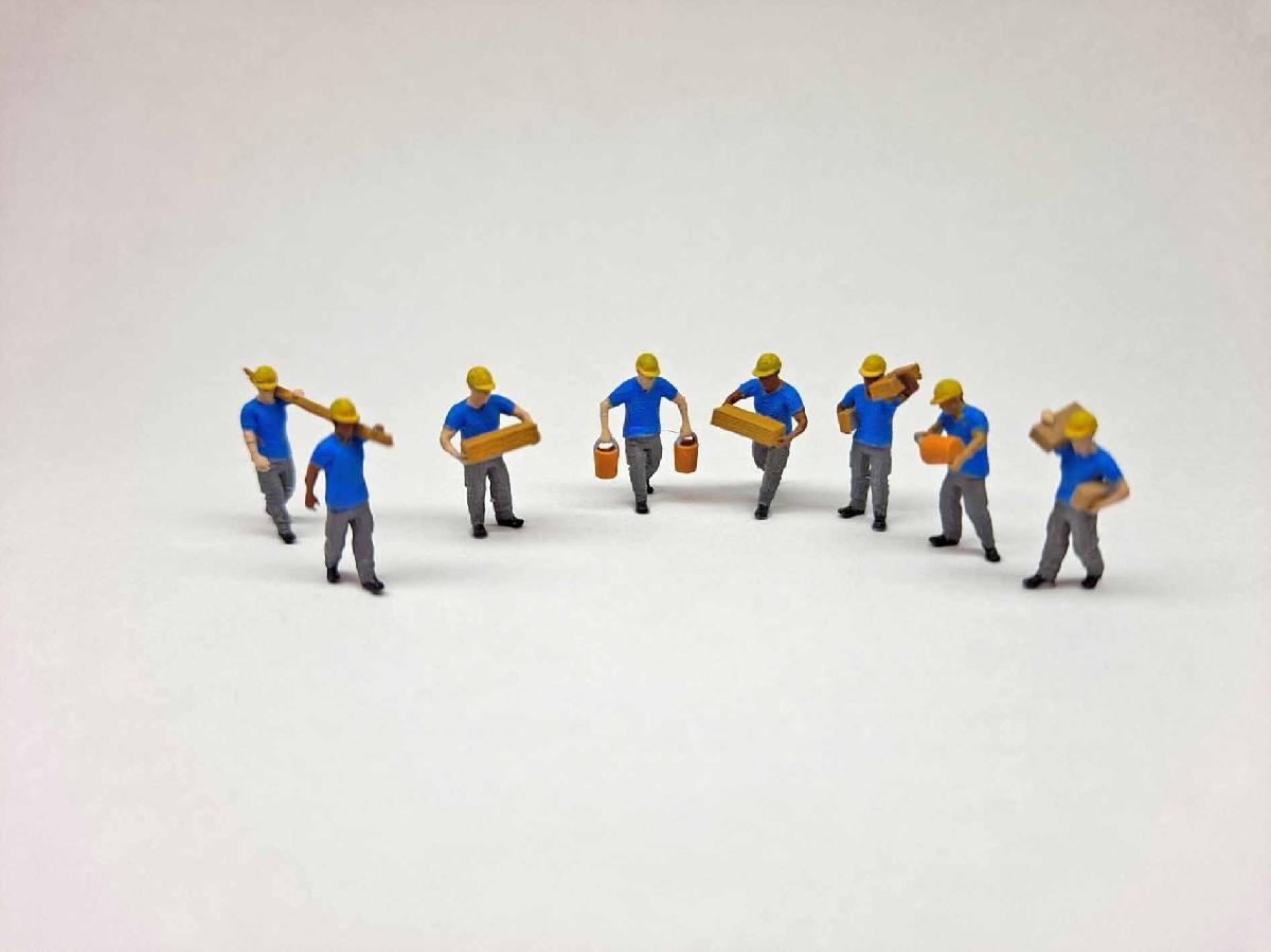 N Scale Trabalhadores da Construção Transportando