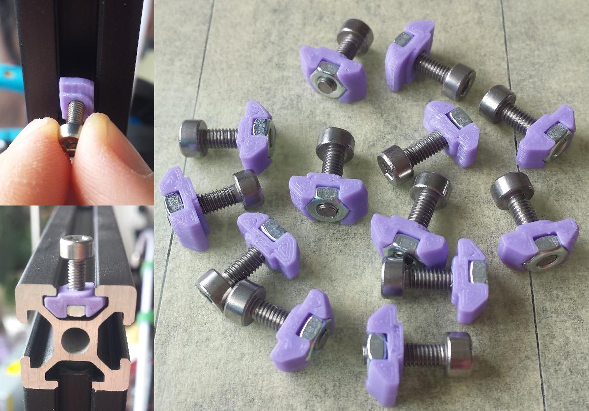 T nut M3 drop in rotativo V Slot