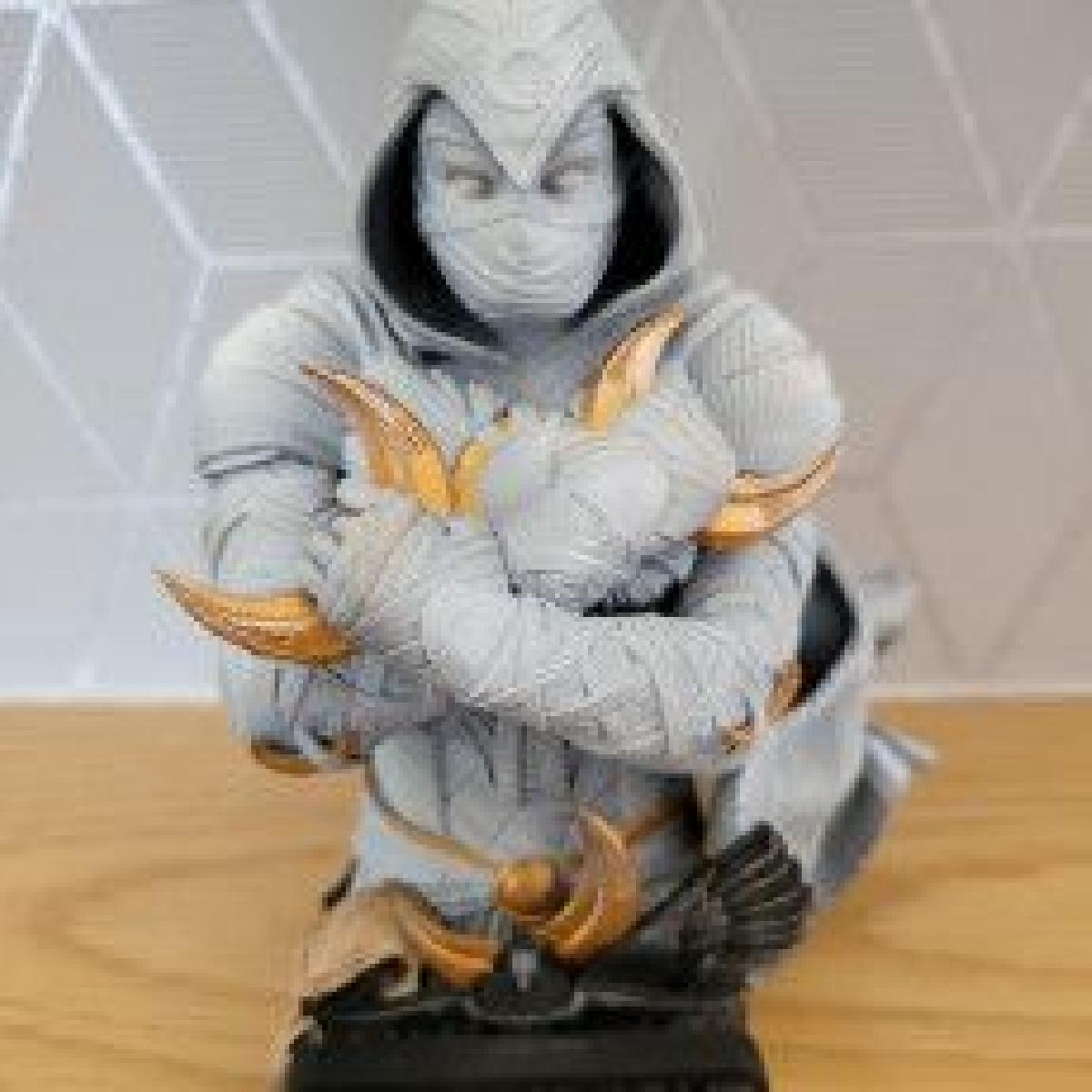 BRINDE: Wicked Marvel Moon Knight Bust: Testado e pronto para impressão 3D