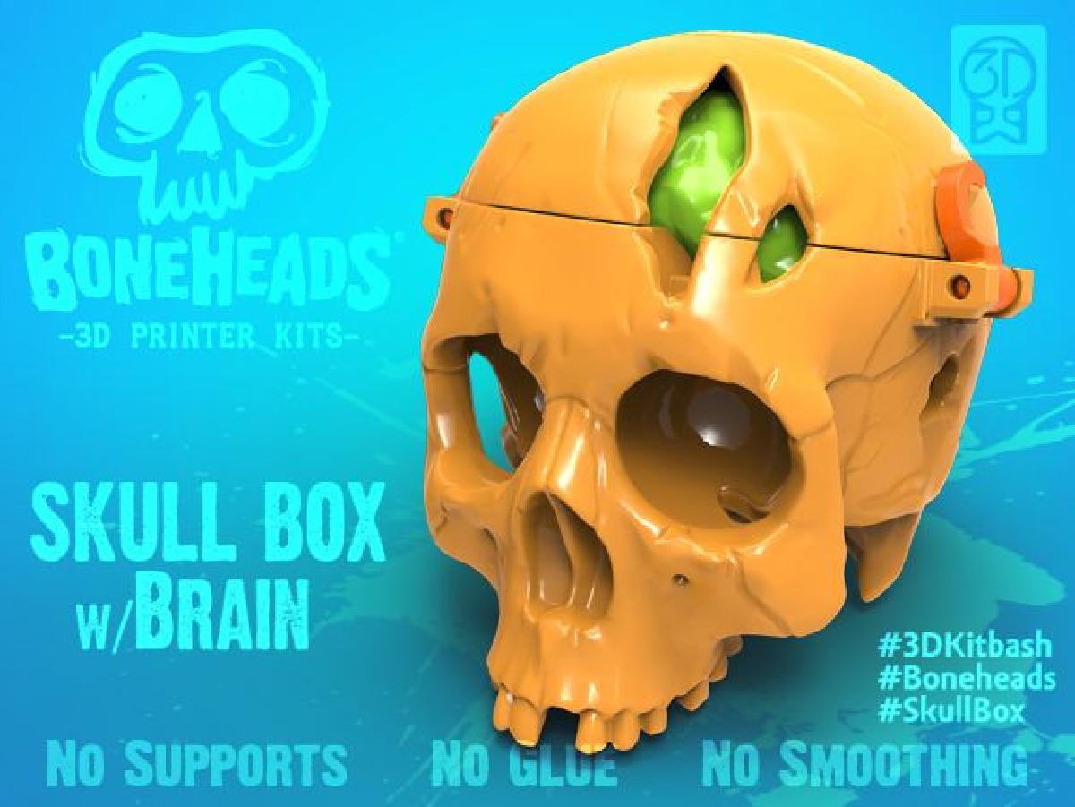 Boneheads: Caixa de Crânio c/ Cérebro via 3DKitbash.com
