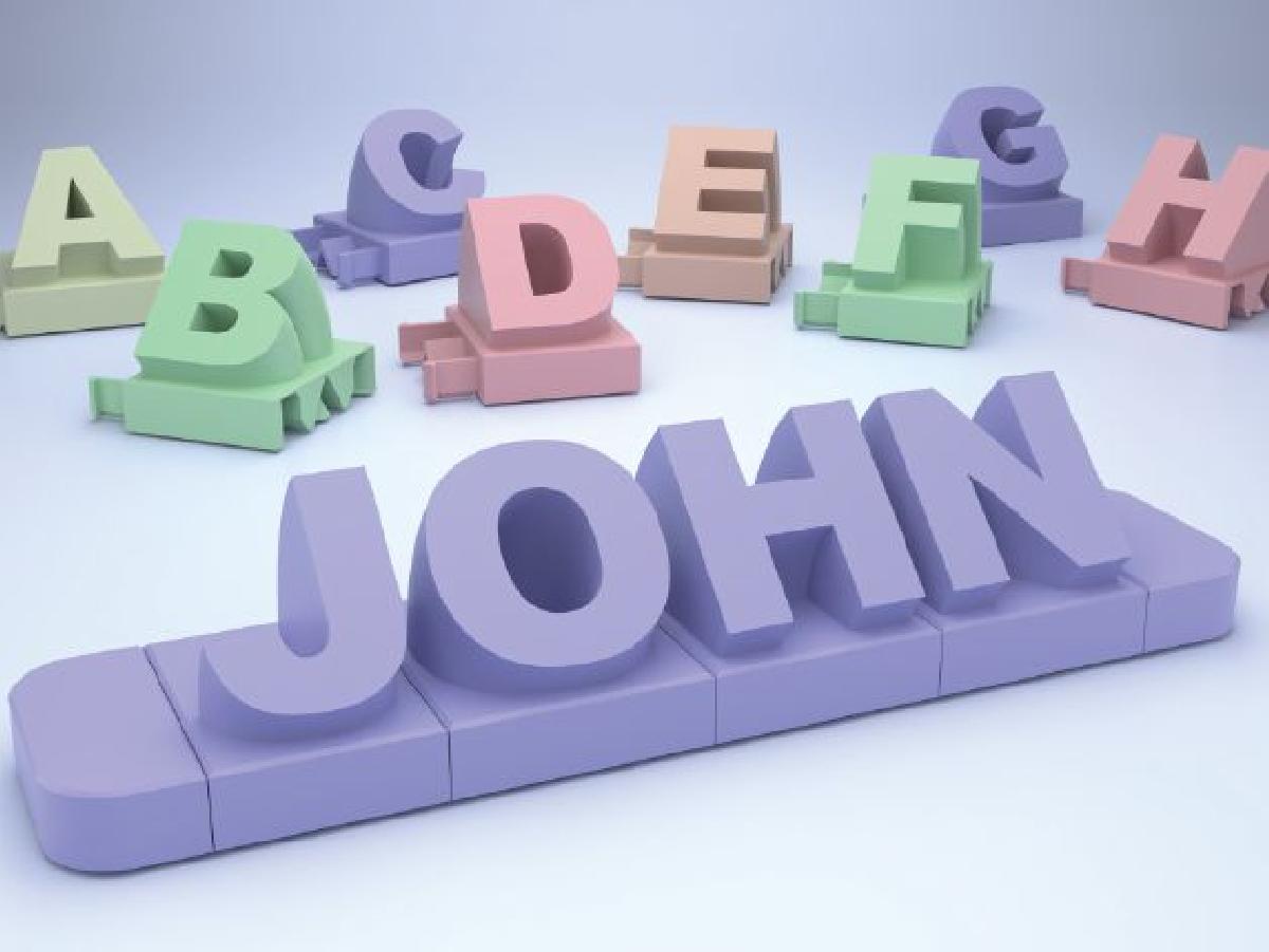 Nome 3D das letras   Fonte padrão