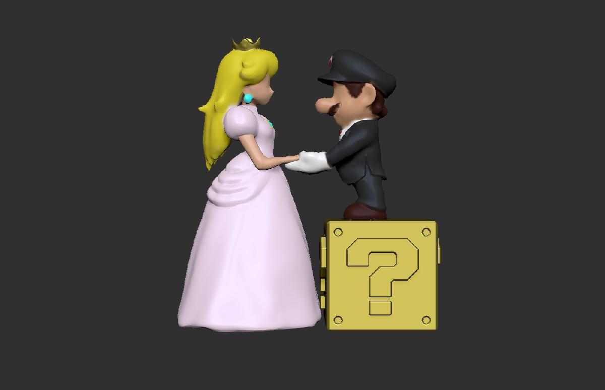 Mario e Pêssego   Bolo de Casamento Topper