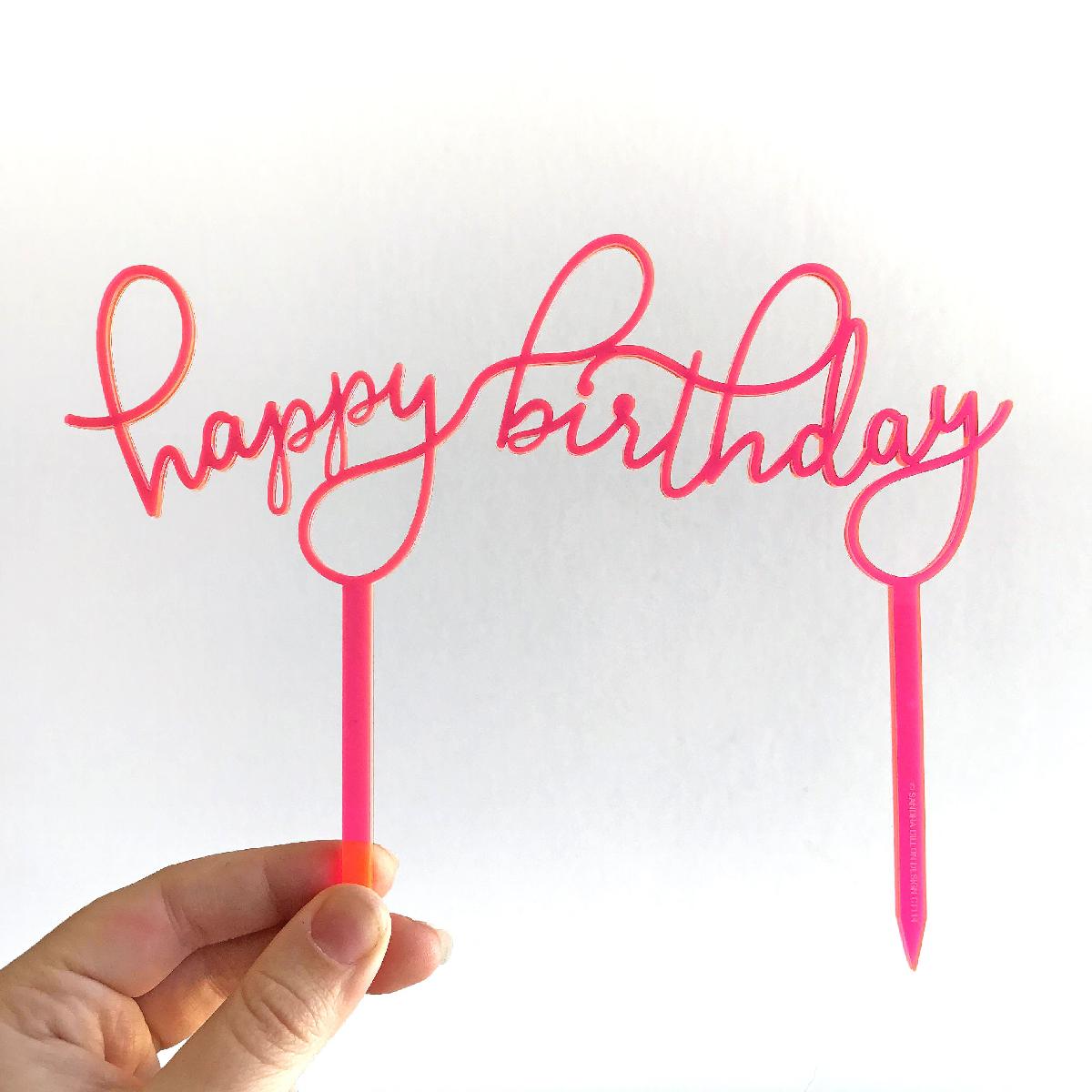 Feliz aniversário bolo topper