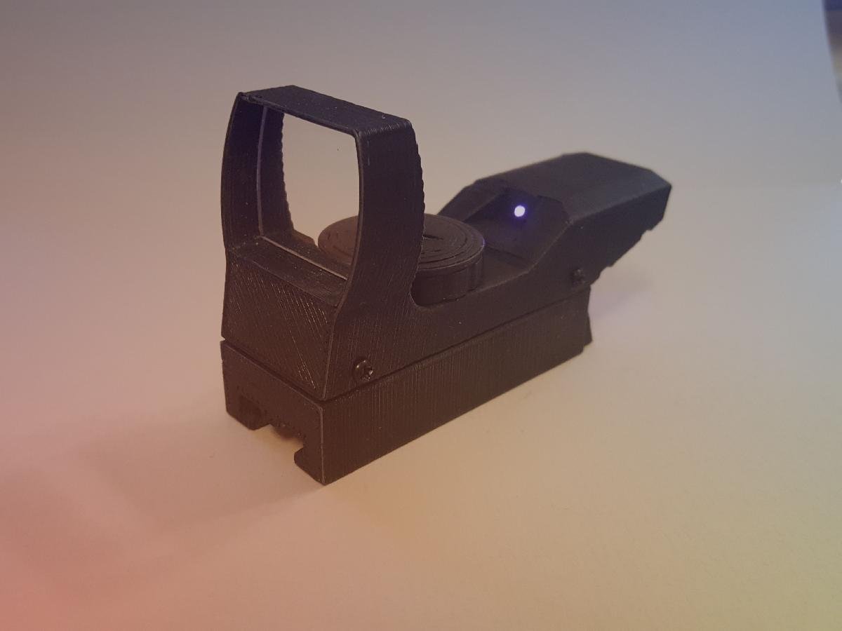 Visão holográfica do reflexo de pontos vermelhos