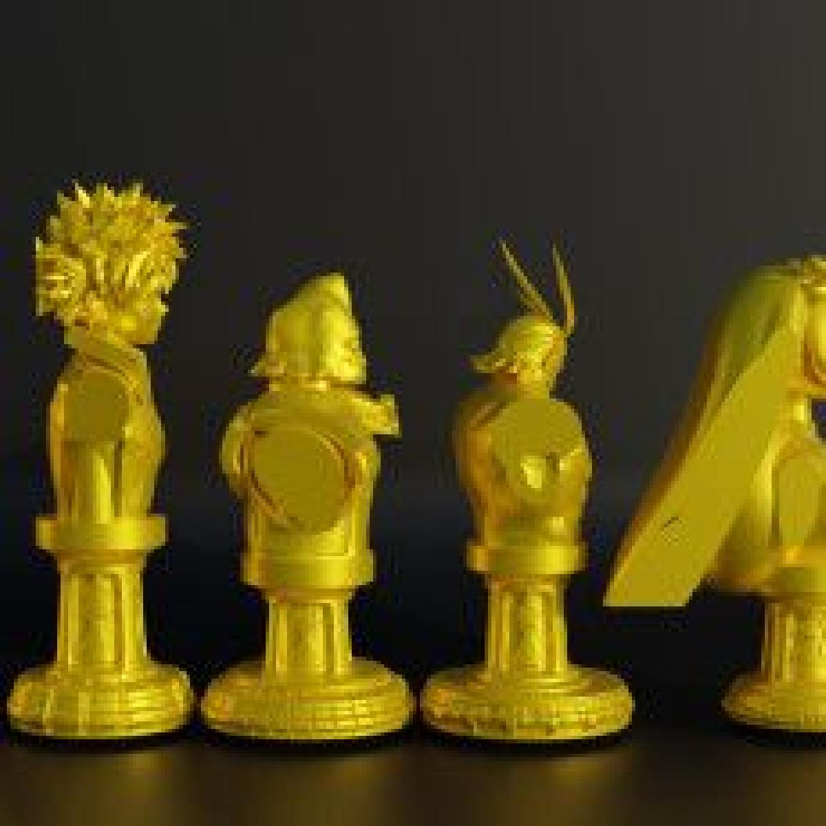 Anime Figure Chess Set   Popular 12 Personagens de Anime Diferentes