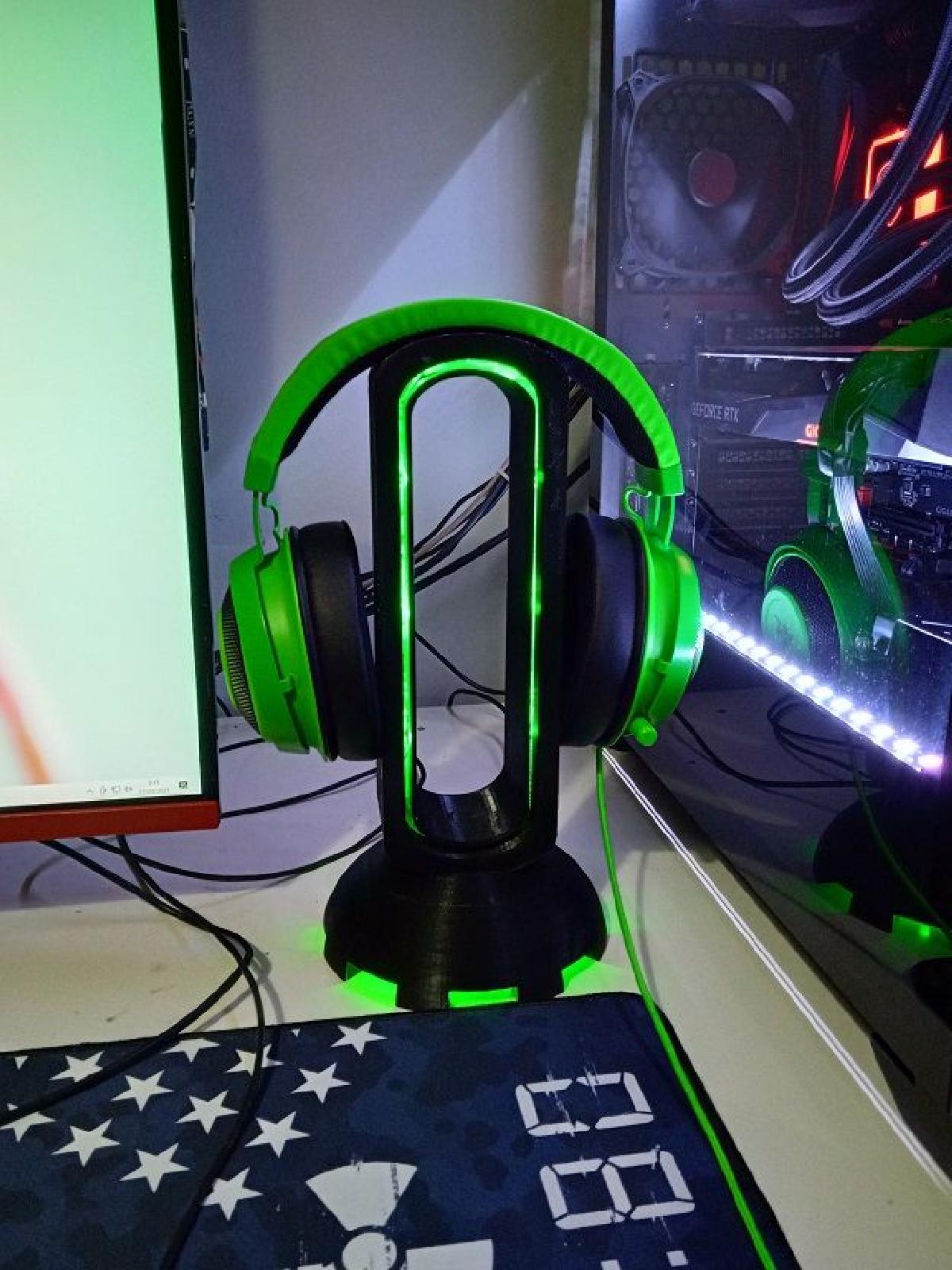 Suporte para fones de ouvido RGB
