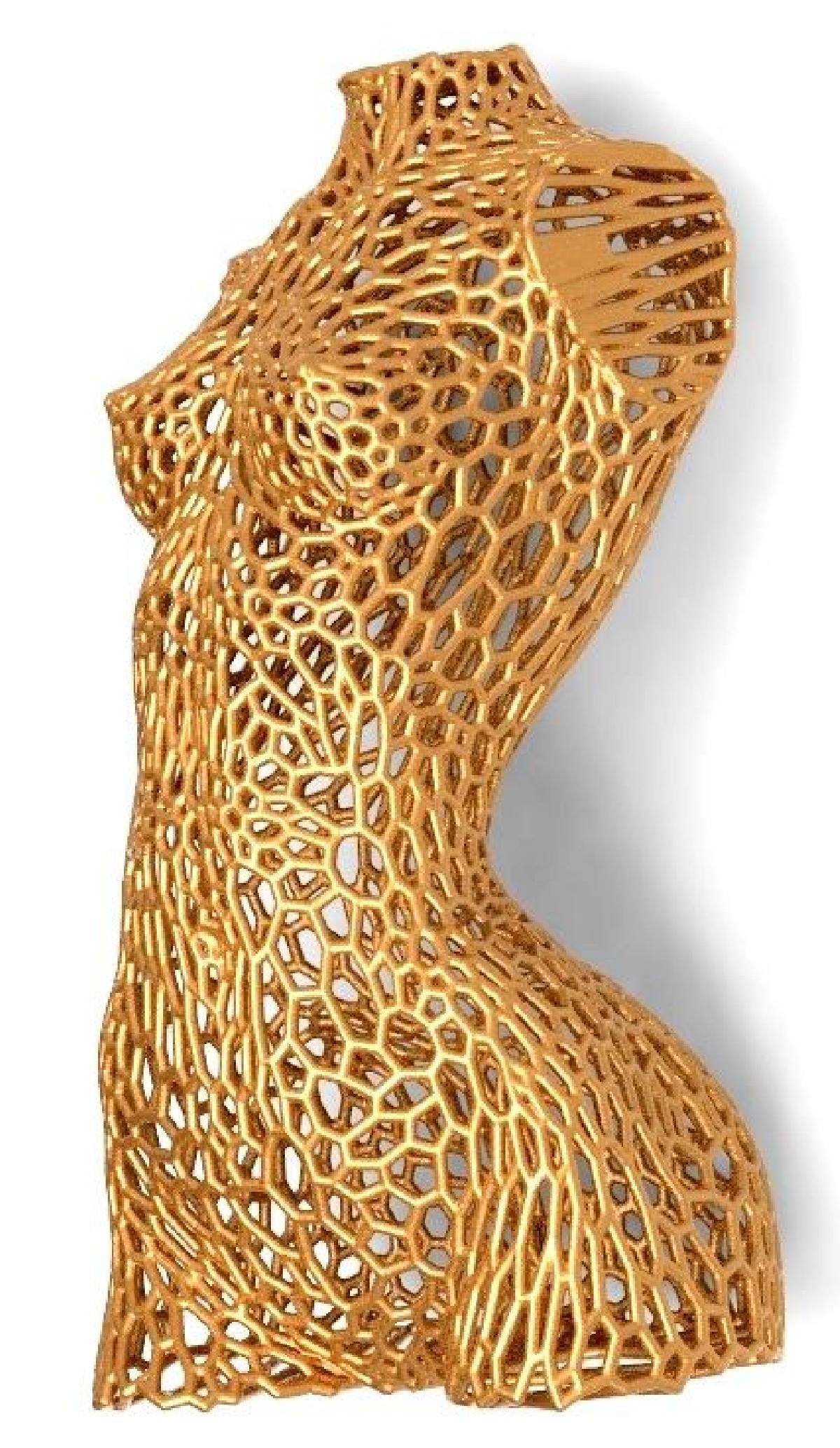 Corpo feminino em estilo Voronoi versão 3