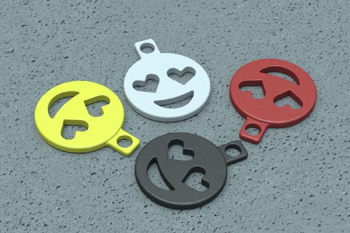 Coração Olhos Emoji Keychain Addon