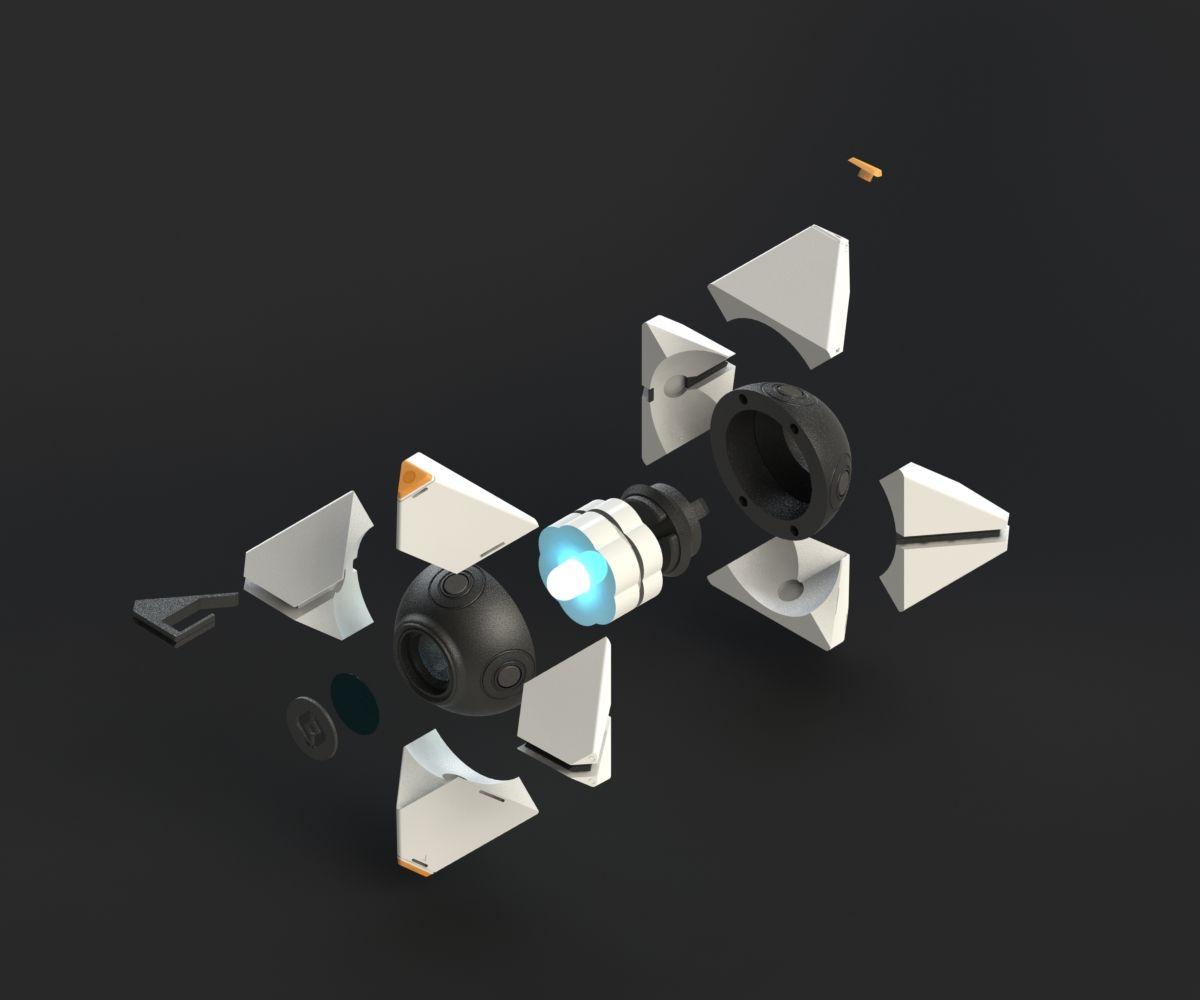 Destiny Ghost Modelo totalmente detalhado, LED iluminado, totalmente imprimível sem suportes!