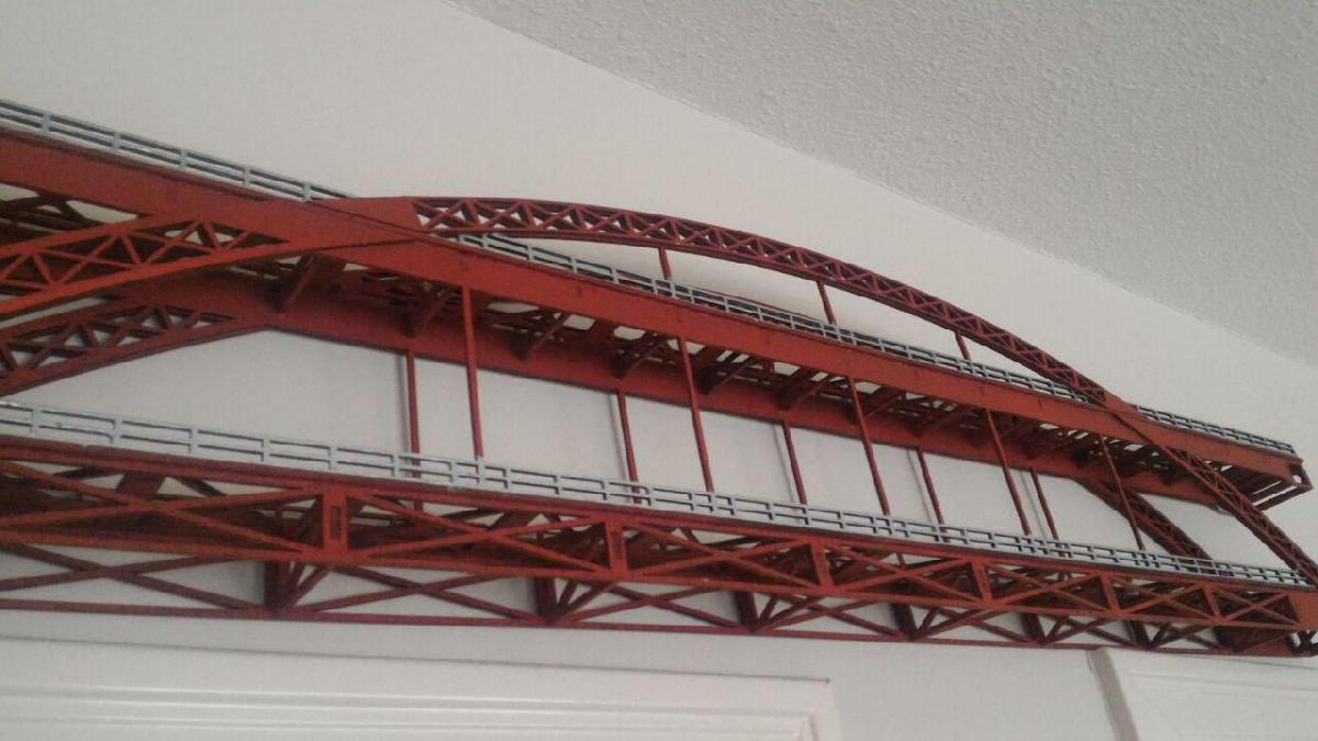 Coleção Ho Scale WallMount Bridge   Reta   Arco de Ferro
