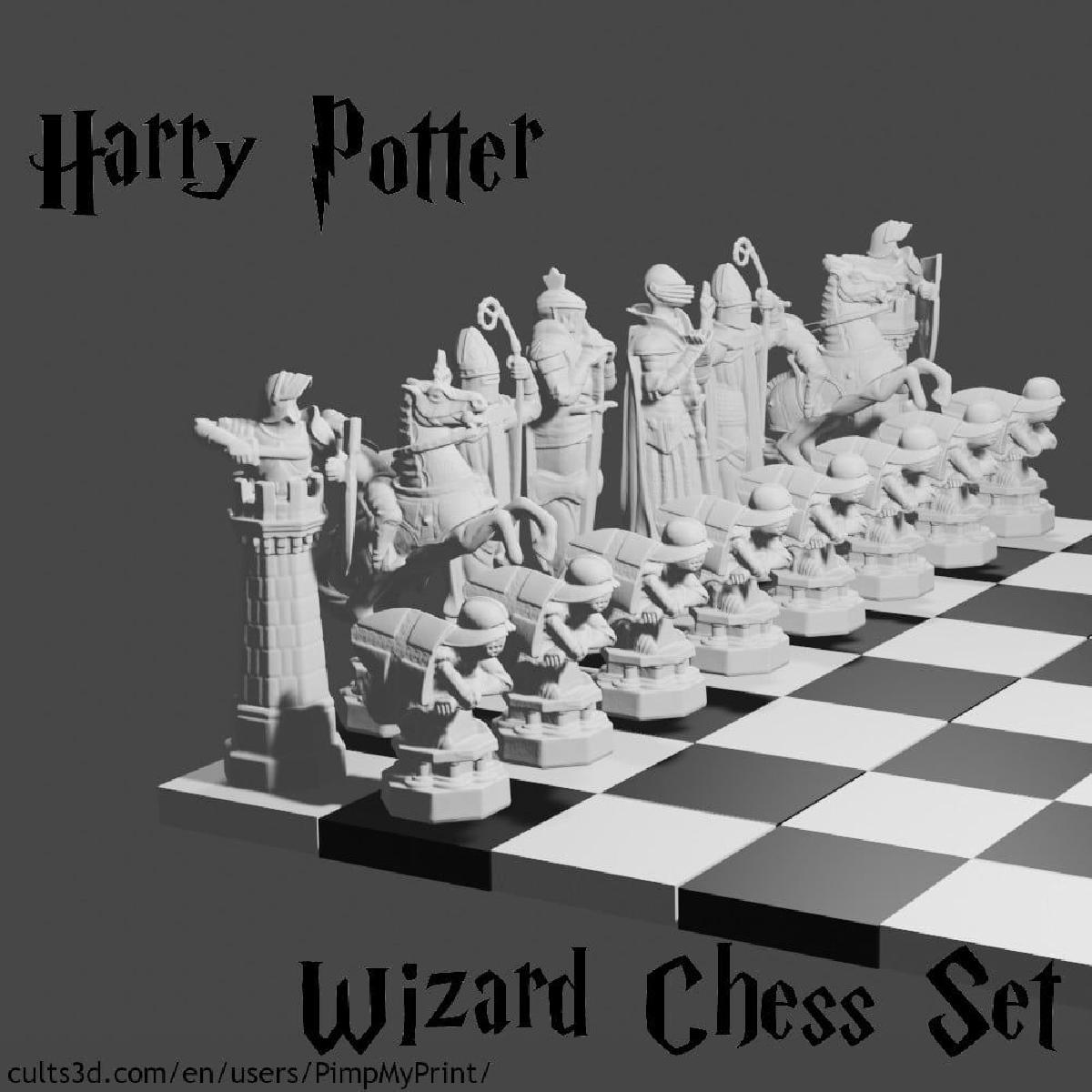 Imprimir STL Tabuleiro de xadrez para Harry Potter Wizard Chess Set Modelo  3D - 5167839