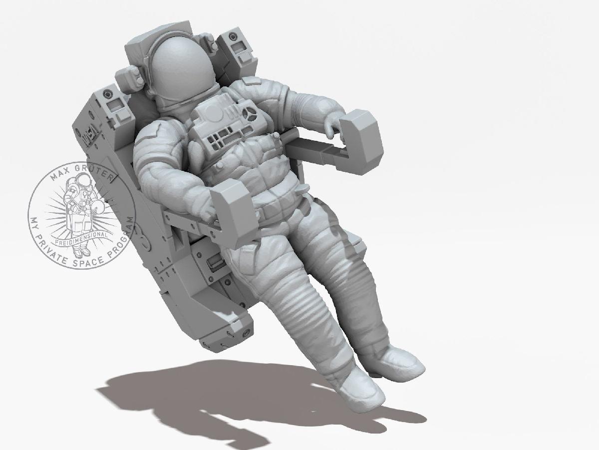 Astronauta da NASA com unidade de manobra tripulada