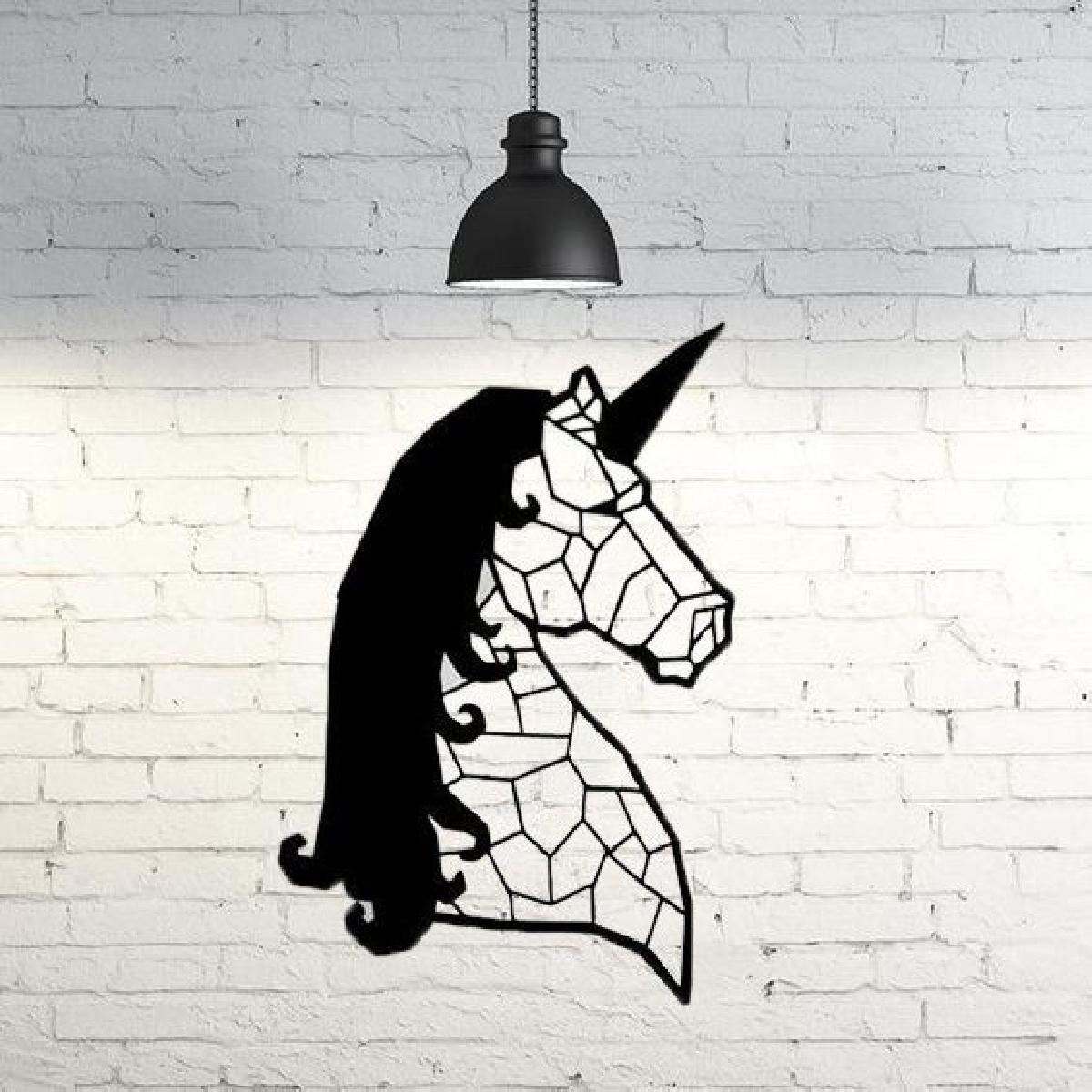 Escultura de parede de unicornio 2D