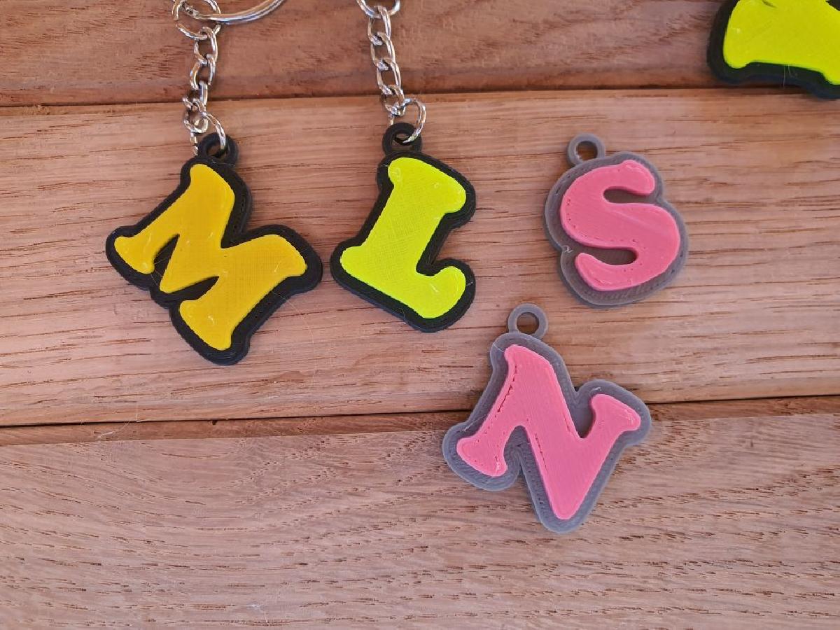 Letras simples do chaveiro
