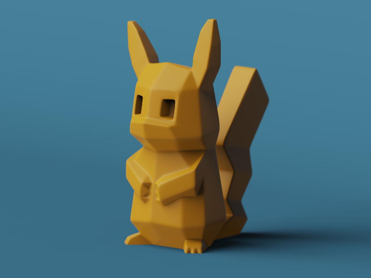 Pikachu Low Poly   Remasterizado