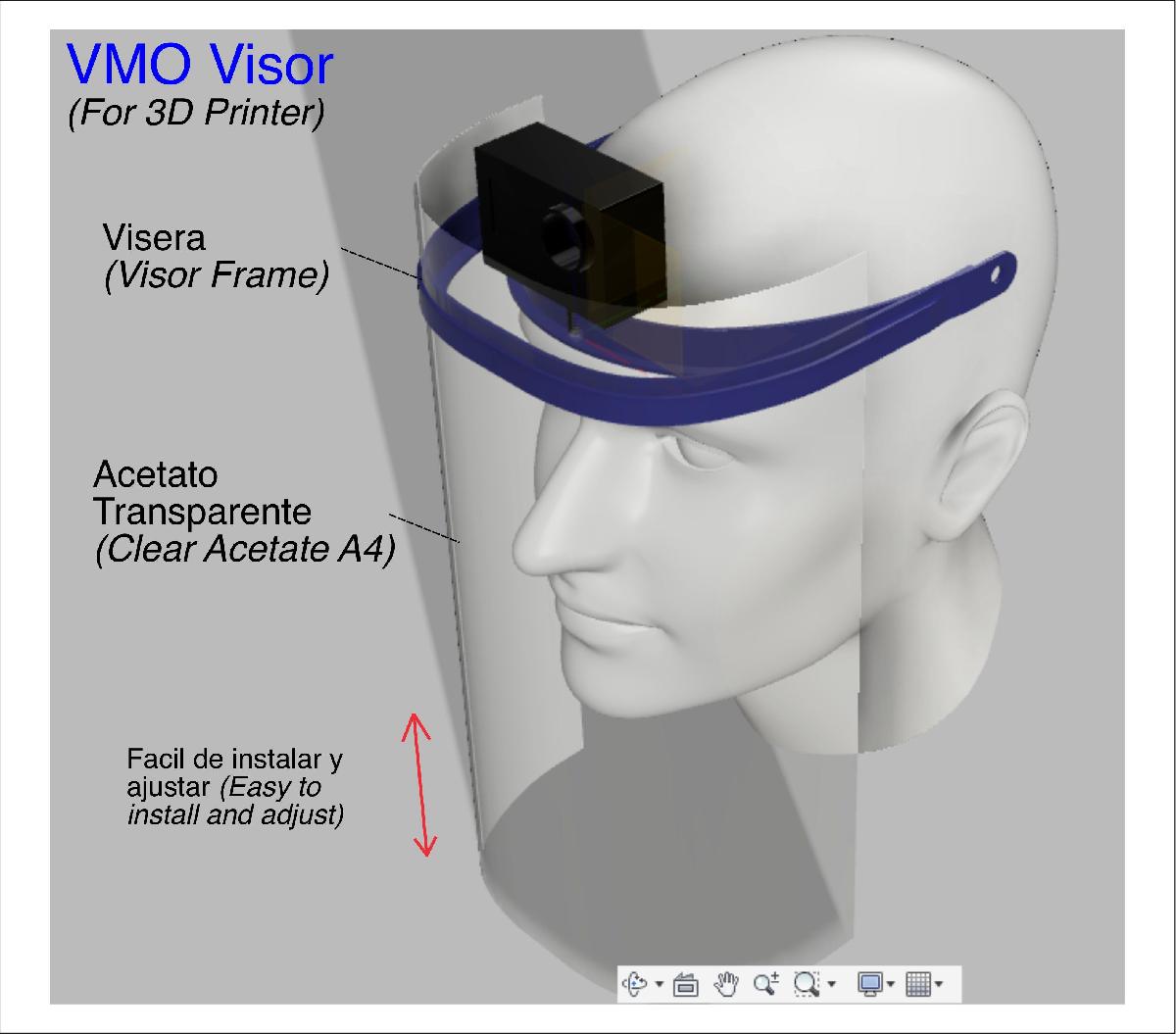 VMO VISOR   PROTETOR IMPRESSO EM 3D   CORONAVIRUS COVID 19