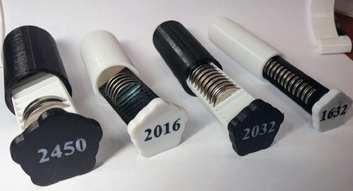 Contentores para baterias CR2450, 2025, 2016 e 1632