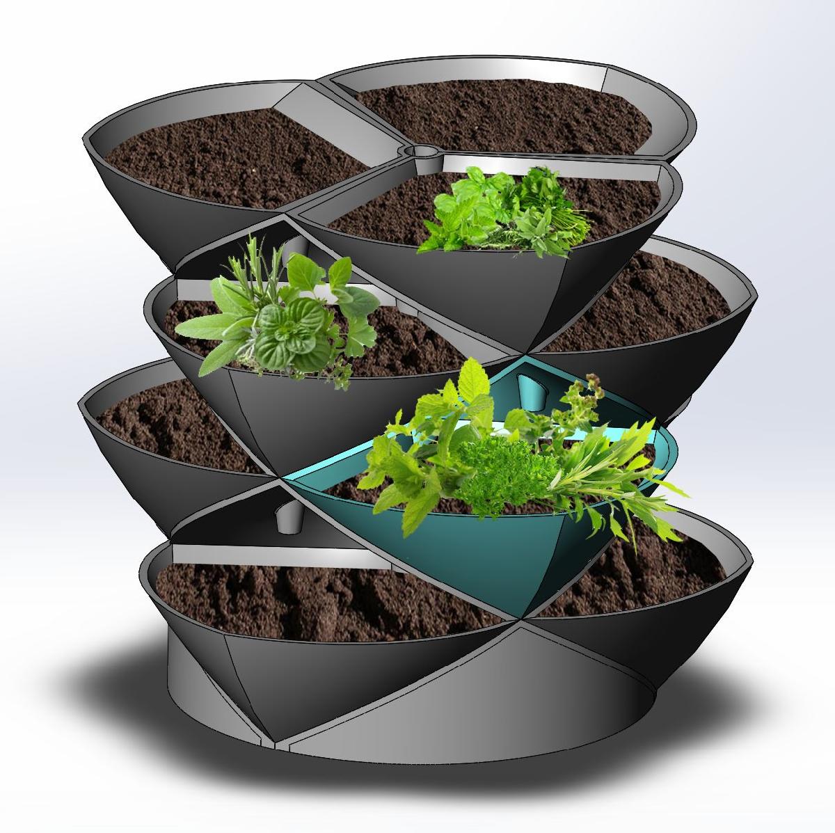 Stacking Planter Pods, um novo conceito em jardins verticais de ervas e flores   ATUALIZADO para a Versao 2
