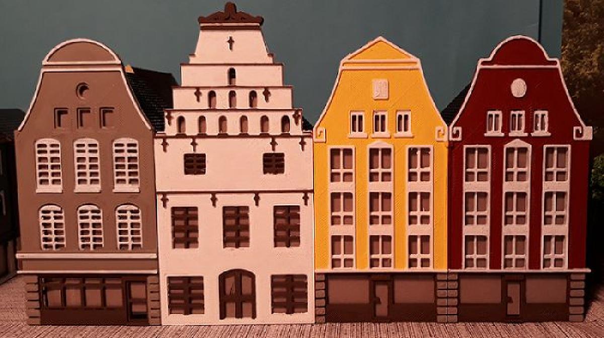 Casas de cidade em H0 / HO