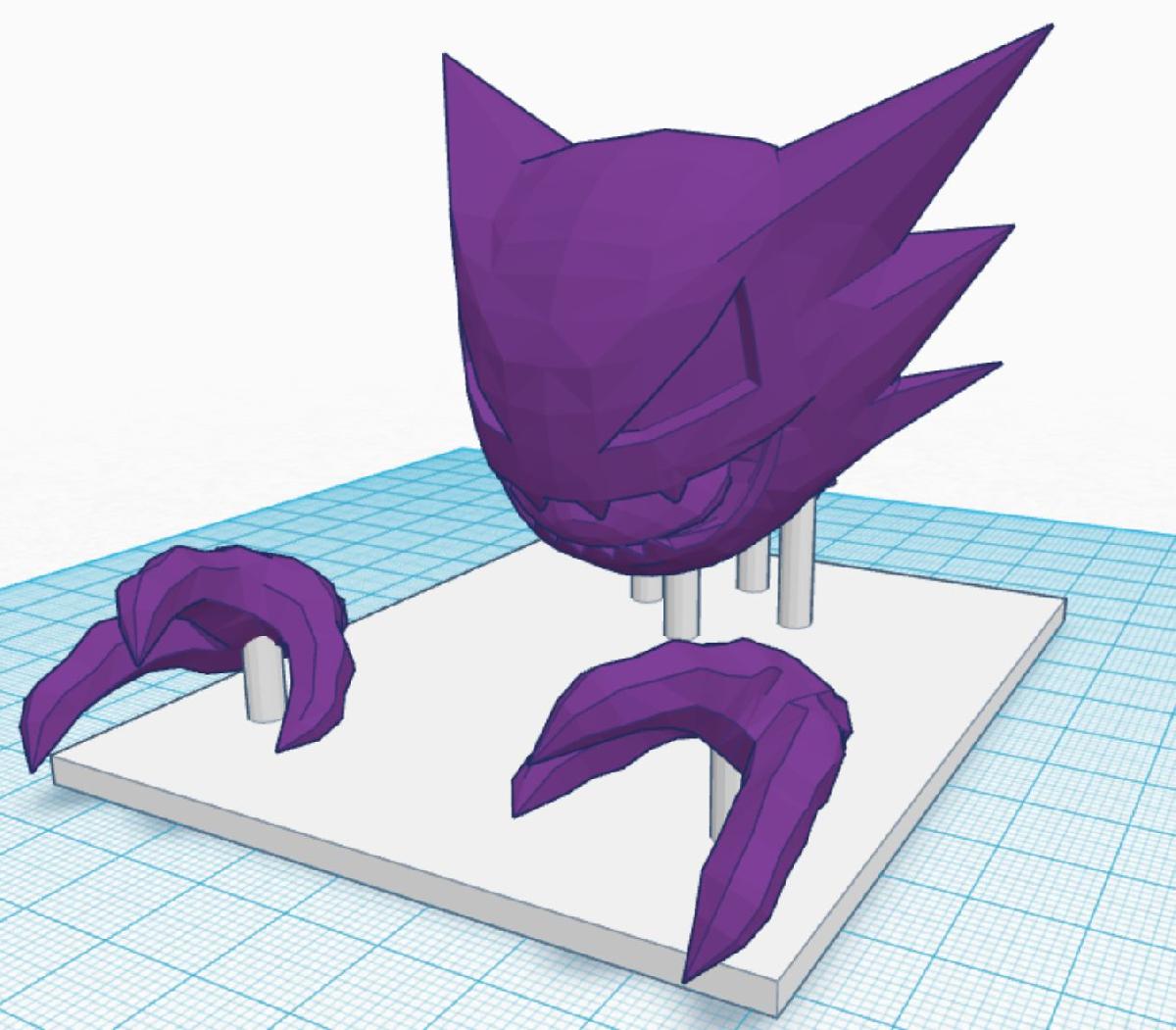Haunter com Olhos e Suporte Flutuante (Pokemon)