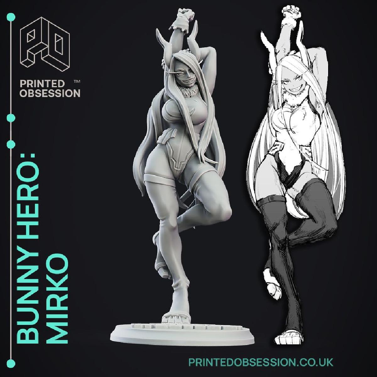 Mirko Bunny Hero Modelo Fanart 30CM Anime Girl.