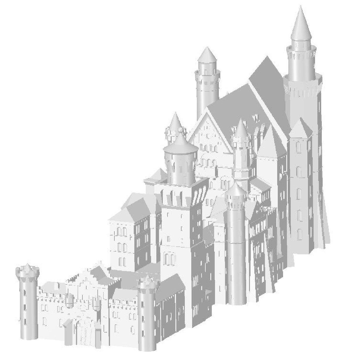 Castelo de Neuschwanstein Alemanha detalhado
