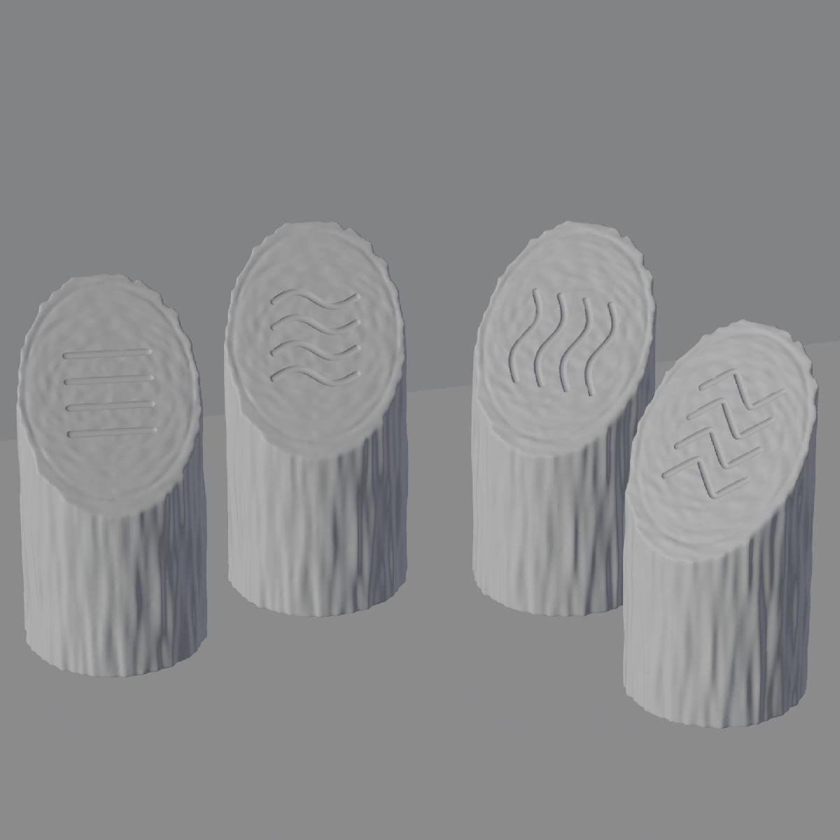 4 Elementos toras de madeira