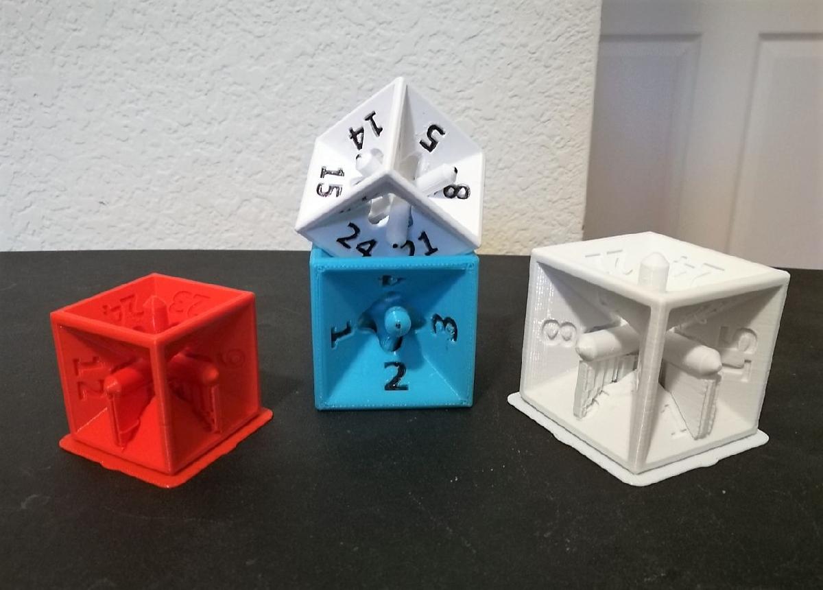 Um Die de 24 lados com 6 lados? Tesseract inspirou Die com 24 resultados possiveis.