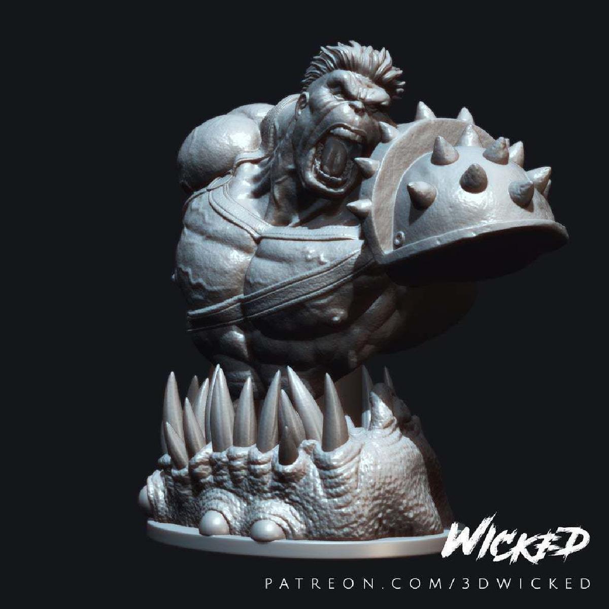 Wicked Marvel Hulk 3d Bust: Avengers STL pronto para impressao