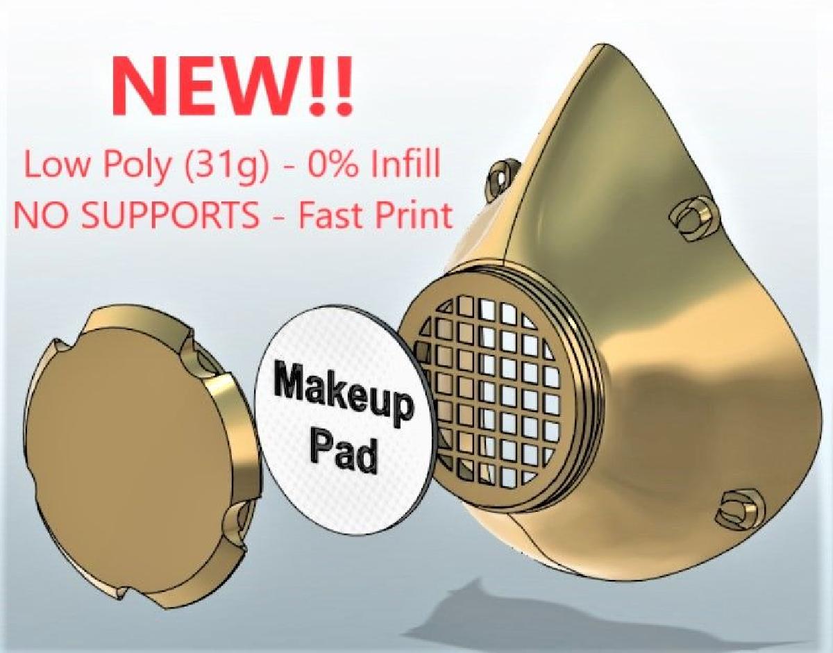Sistema de Mascara Modular Makers   Respirador de Mascara Facial Low Poly Covid 19   Impresso em 3D para Corona Virus e outras Aplicacoes