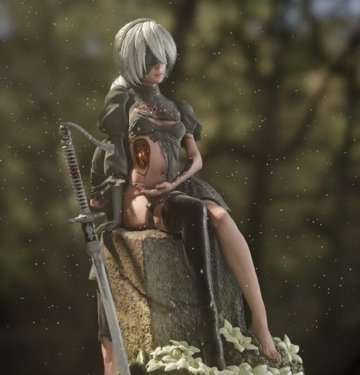 NieR: Automata 2B e 9S impressao 3D