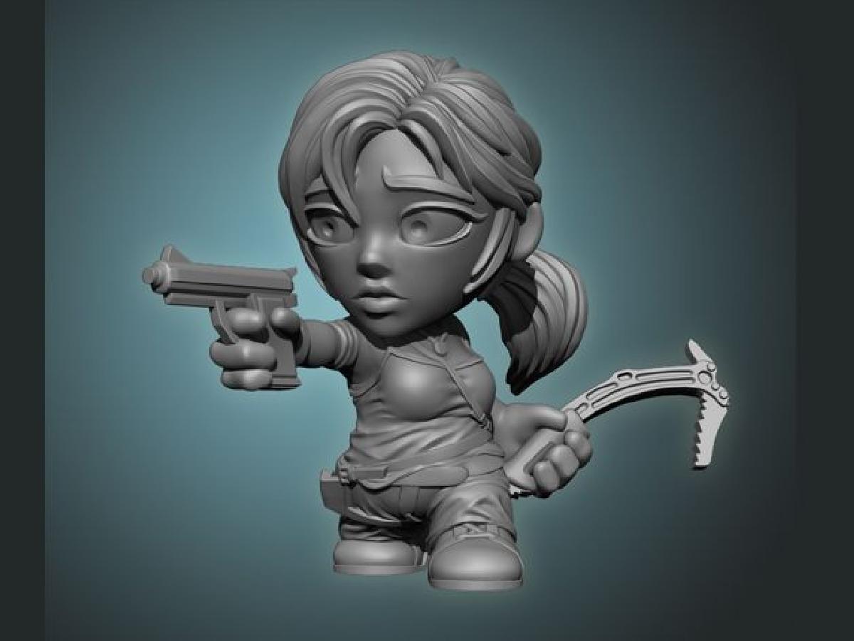 Figura de desenho animado de Lara Croft
